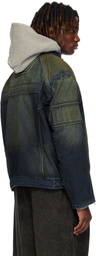 Juun.J Blue & Green Rider Denim Jacket
