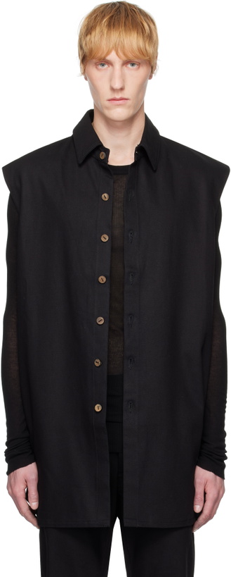 Photo: A Diciannoveventitre Black Jane Sleeveless Denim Vest