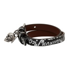 Alexander McQueen Black Allover Graffiti Wraparound Bracelet