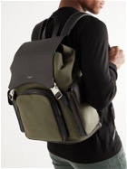 Serapian - Leather-Panelled Canvas Backpack