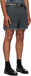 Enfants Riches Déprimés Black Double Knee Paint Shorts