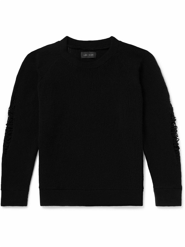 Photo: Les Tien - Distressed Cashmere Sweater - Black