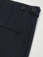 Incotex - Tapered Pleated Virgin Wool-Twill Trousers - Blue