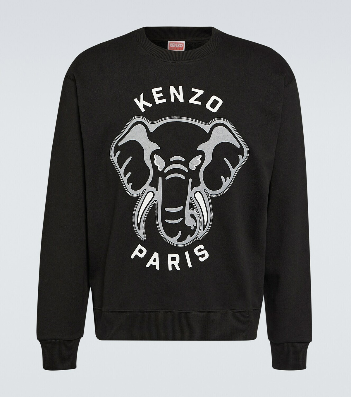 【関税&送料込】Kenzo Slate Cotton Sweatshirt Kenzo logo-print Crew Neck Sweatshirt | Black | FARFETCH