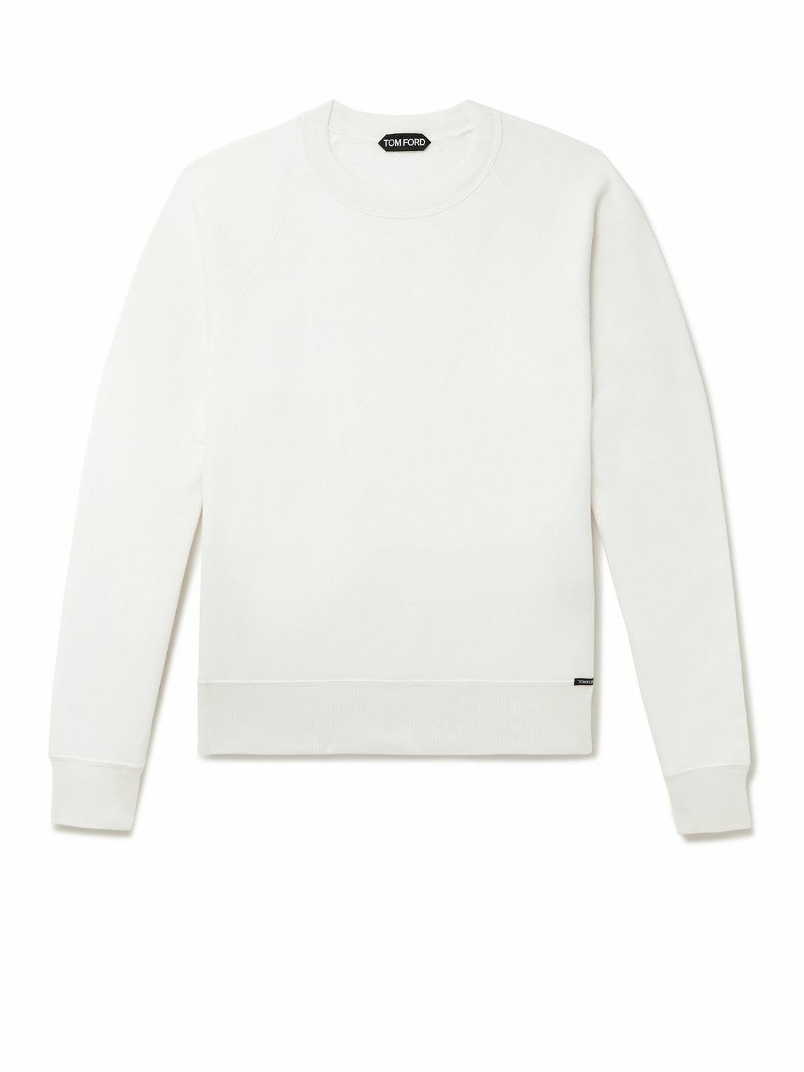 TOM FORD - Garment-Dyed Cotton-Jersey Sweatshirt - White TOM FORD