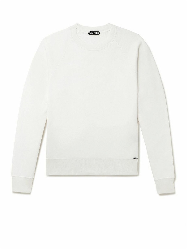 Photo: TOM FORD - Garment-Dyed Cotton-Jersey Sweatshirt - White