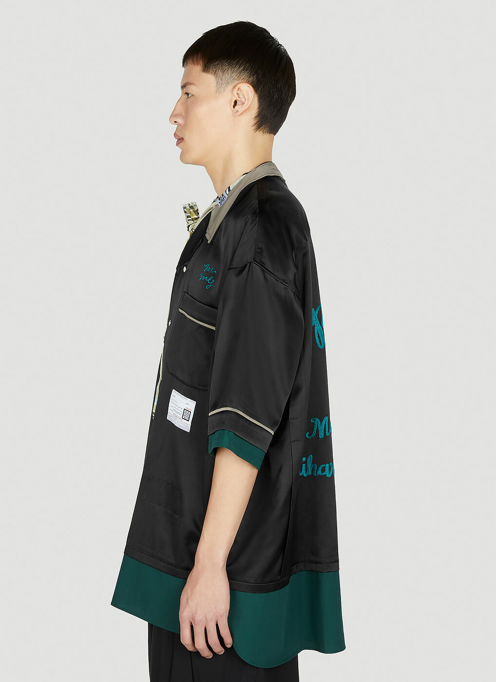 Maison Mihara Yasuhiro - Mix Layered Bowling Shirt in Black