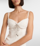 Area Embellished tweed minidress