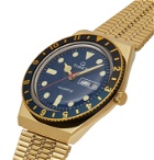 Timex - Q Timex Reissue 38mm Gold-Tone Stainless Steel Watch - Blue