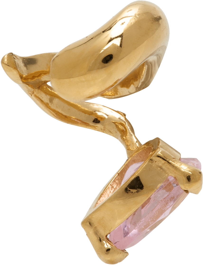 Alan Crocetti Gold Nano Pink Alien Left Ear Cuff