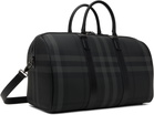 Burberry Gray Boston Holdall Duffle Bag
