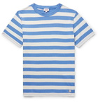 Armor Lux - Striped Cotton and Linen-Blend T-Shirt - Blue