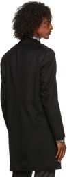 Isaia Black Double-Breasted Coat