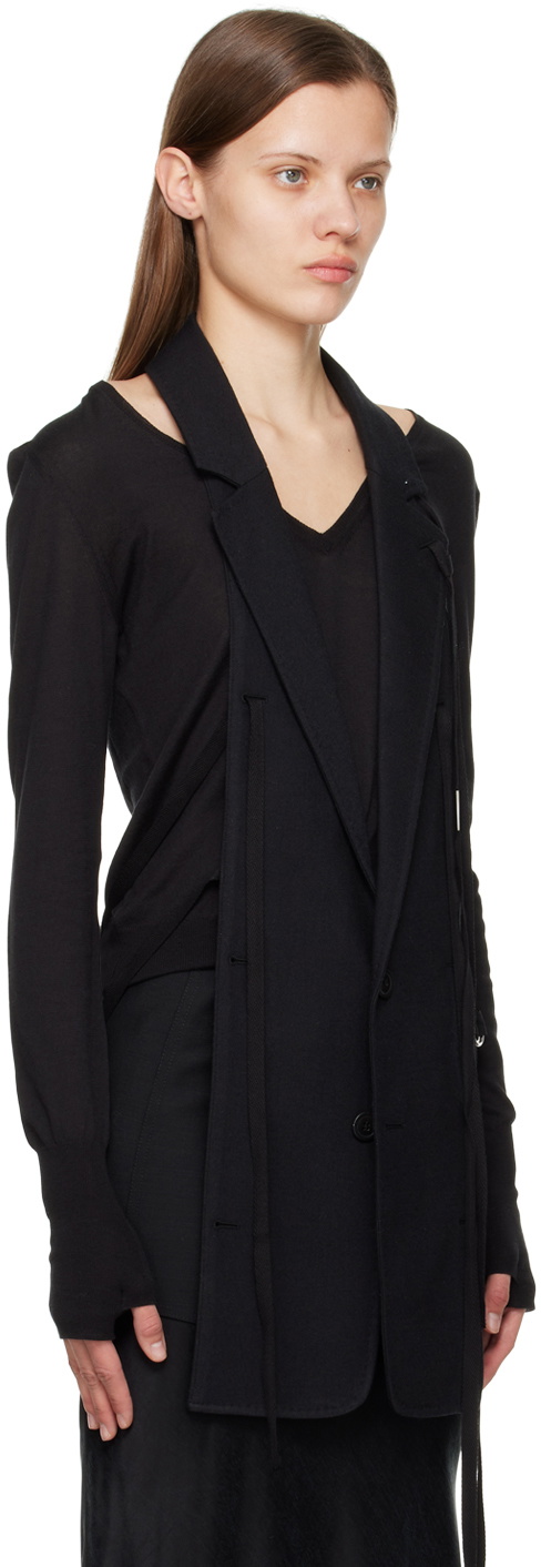 Ann Demeulemeester Black Self-Tie Vest Ann Demeulemeester