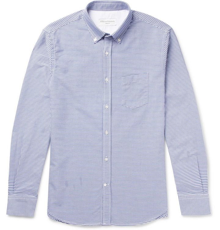 Photo: Officine Generale - Antime Button-Down Gingham Cotton Oxford Shirt - Men - Blue