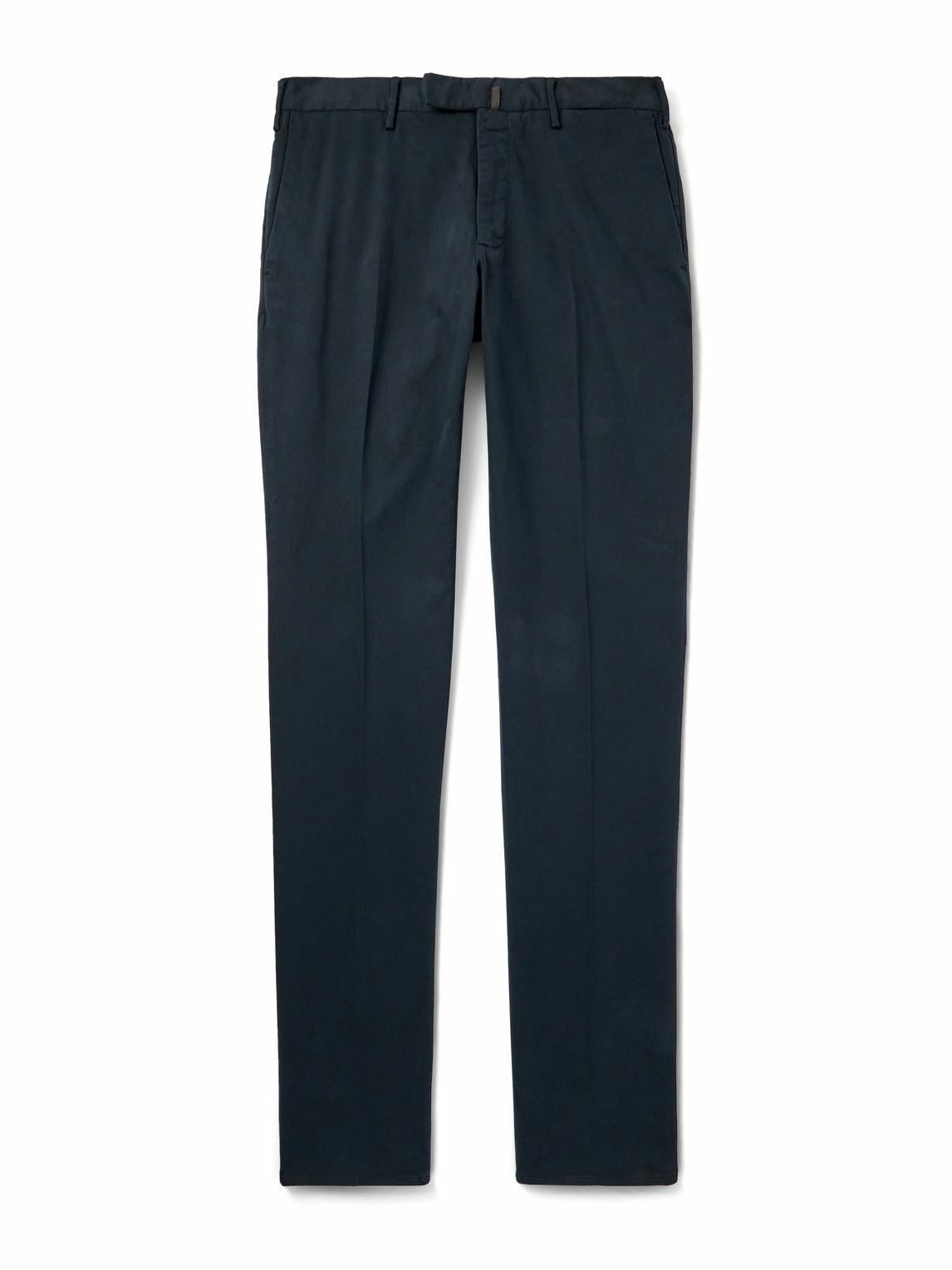 Incotex - Straight-Leg Cotton-Blend Twill Trousers - Blue