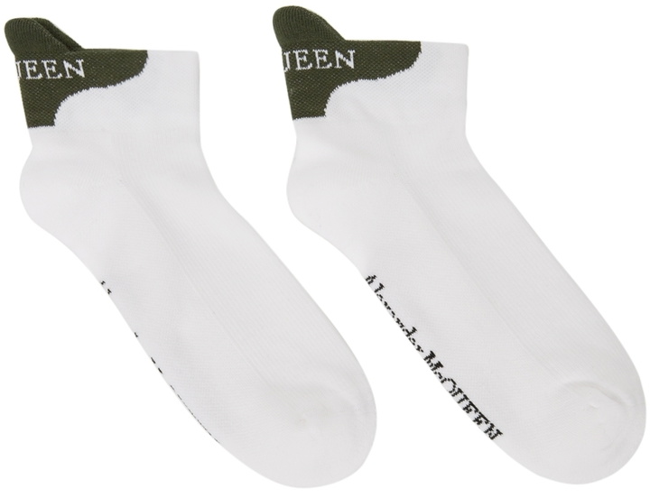 Photo: McQueen White & Khaki Signature Socks