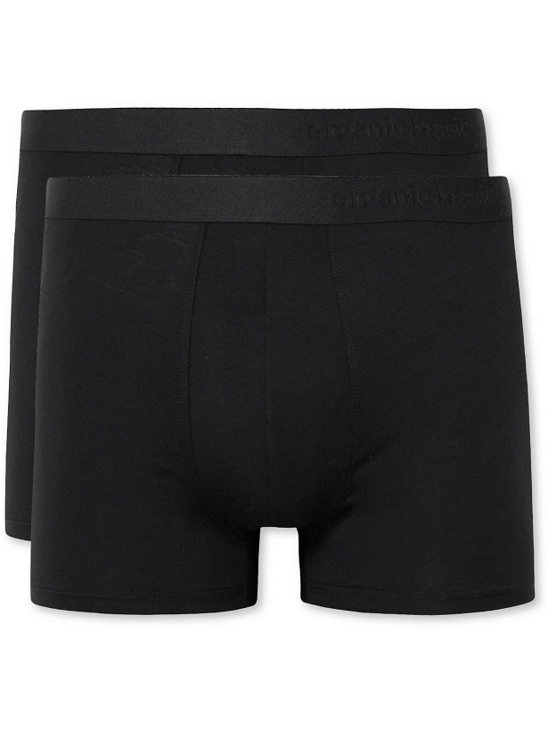 Photo: Organic Basics - Two-Pack Lite Stretch-TENCEL Lyocell Boxer Shorts - Black