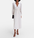 Alessandra Rich Polka-dot silk midi dress