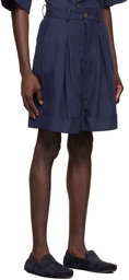 King & Tuckfield Navy Cotton Shorts