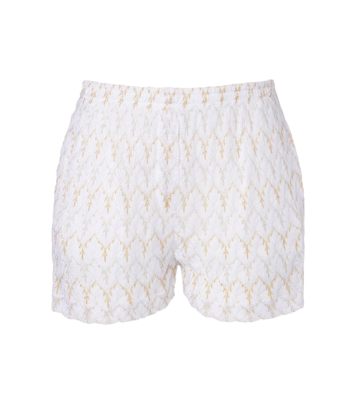 Photo: Missoni Open-knit lamé shorts