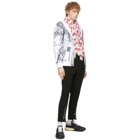 Alexander McQueen White and Navy Trompe-loeil Printed Hoodie