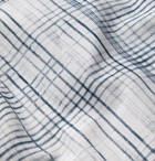 Ermenegildo Zegna - Camp-Collar Checked Silk, Linen and Cotton-Blend Shirt - Blue