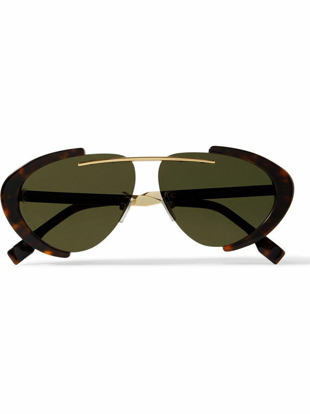 Photo: Fendi - Oval-Frame Gold-Tone and Tortoiseshell Acetate Sunglasses