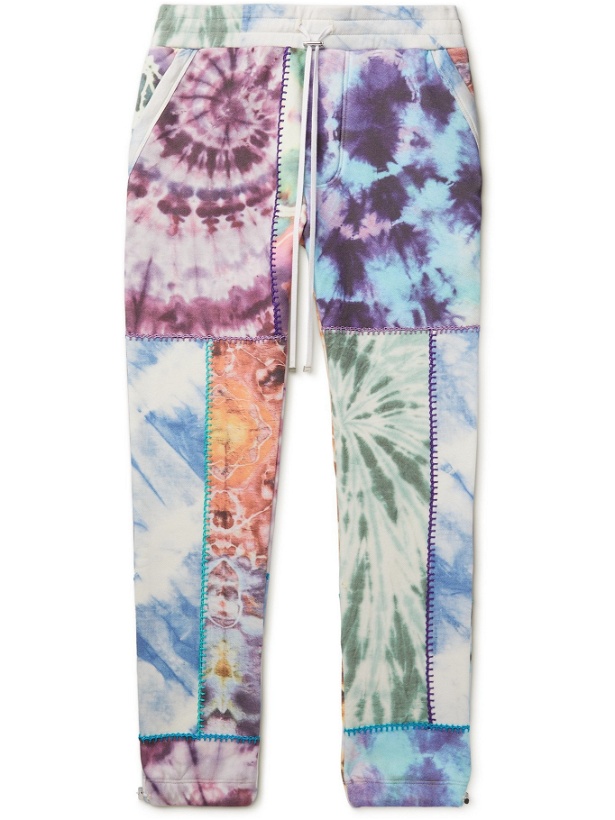 Photo: AMIRI - Tapered Patchwork Tie-Dyed Loopback Cotton-Jersey Sweatpants - Multi