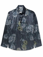 Acne Studios - Setar Oversized Floral-Print Crinkled-Satin Shirt - Blue