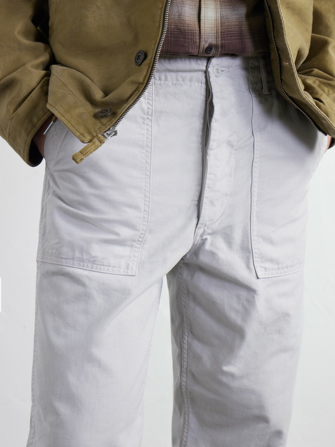 OrSlow - Serge Straight-Leg Cotton-Twill Trousers - White
