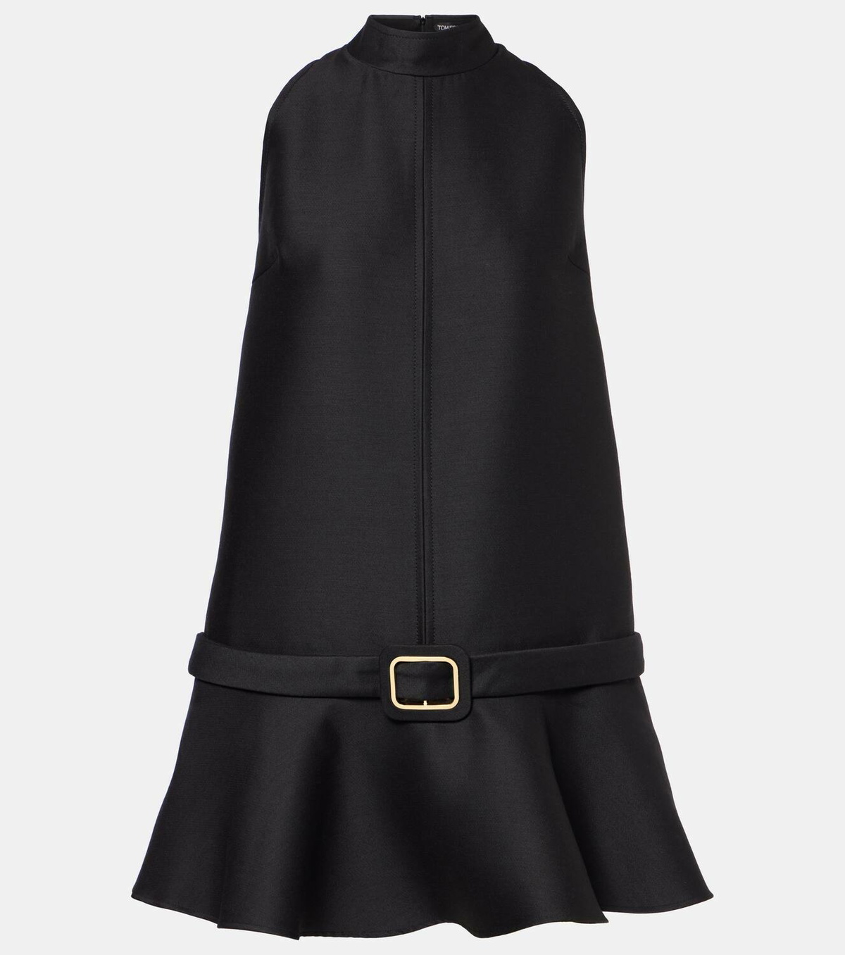 Tom Ford Belted wool and silk crêpe minidress