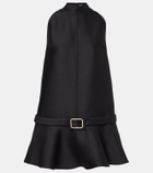 Tom Ford Belted wool and silk crêpe minidress