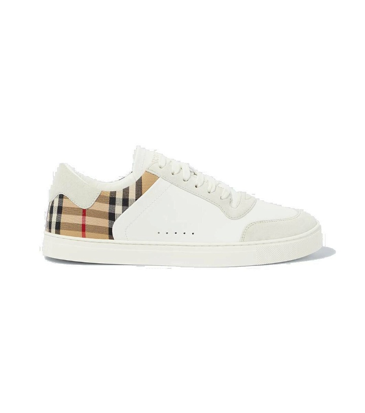 Photo: Burberry Stevie Burberry Check leather sneakers