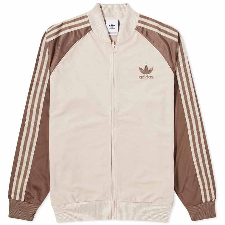 Photo: Adidas Men's Superstar Track Top in Wonder Taupe/Earth Strata