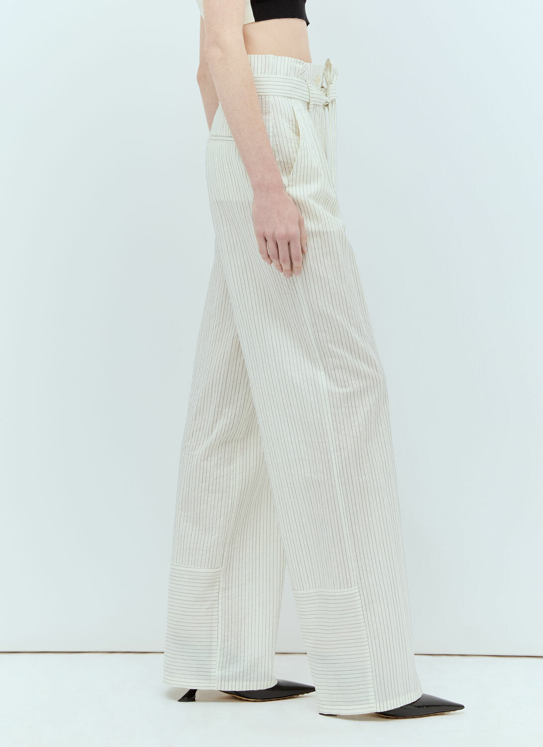Max Mara Pinstriped Canvas Pants