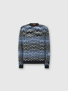 Missoni - Crew neck sweater with geometric zigzag pattern, Men, Blue