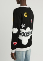 Alice + Olivia X The Beatles Bradford Appliquéd Wool-blend Cardigan Black
