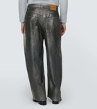 Acne Studios Mid-rise metallic wide-leg jeans