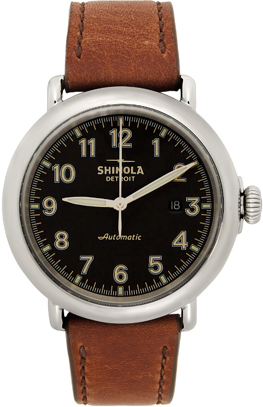 Photo: Shinola Black & Tan 'The Runwell Automatic' 45mm Watch