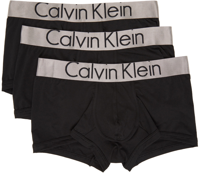 Calvin Underwear Three-Pack Black Steel Briefs Calvin Klein Underwear