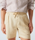 Ralph Lauren Purple Label Silk and linen pleated shorts