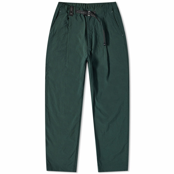 Photo: And Wander Men's Chino Tuck Tapered Pants in Green