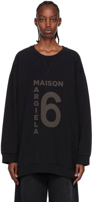Photo: MM6 Maison Margiela Black Printed Sweatshirt