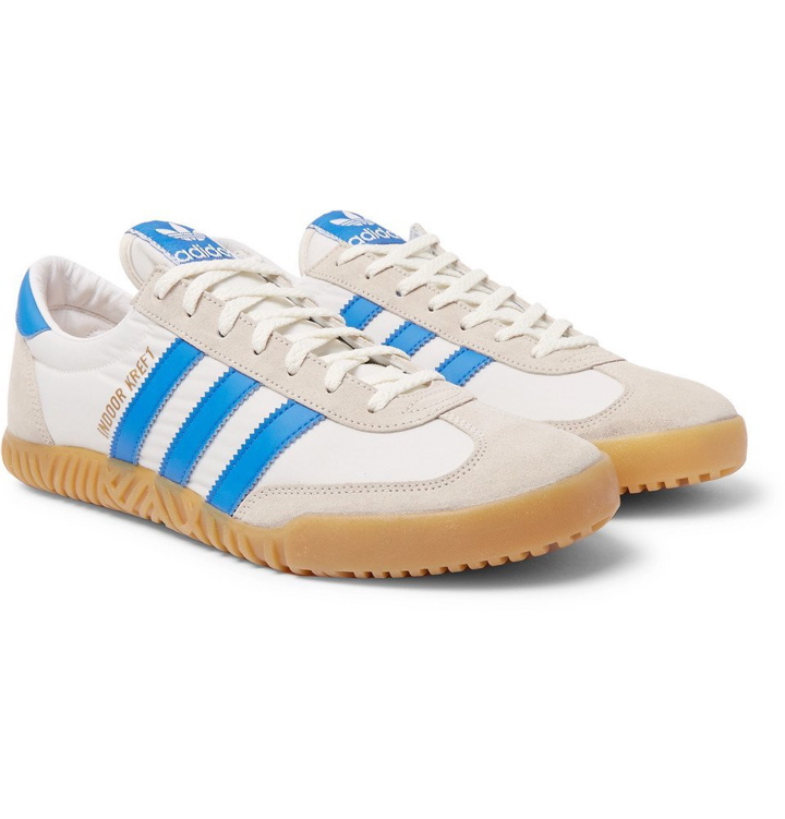 Photo: adidas Originals - Indoor Kreft Spezial Leather-Trimmed Shell and Suede Sneakers - Men - White