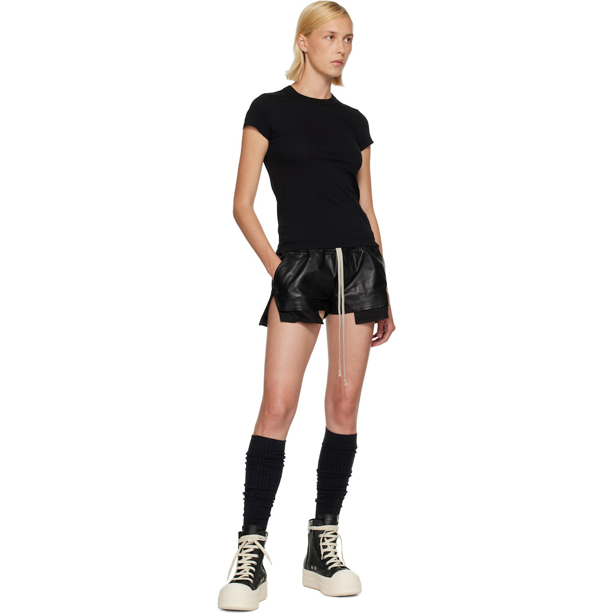 Rick Owens Black Tower Cropped Level T-shirt
