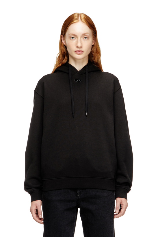 Photo: Diesel Hoodie in cotton with Oval D logo - Sweaters Womens in Black