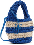 JW Anderson Blue & Off-White Popcorn Basket Crossbody Bag