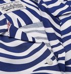 Wacko Maria - Fragment Camp-Collar Zebra-Print Lyocell Shirt - Blue