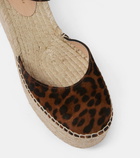 Gianvito Rossi Leopard-print suede espadrille wedges